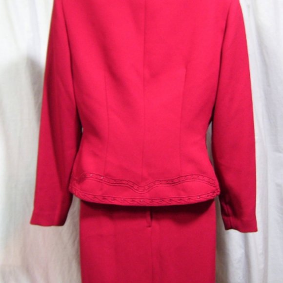 Adrianna Papell Jacket Skirt Suit Red Size 6 Petite NWOT - Picture 4 of 6